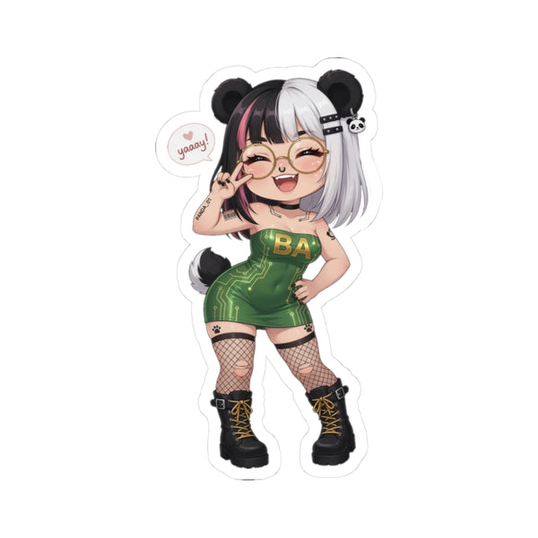 Kawaii Punk Girl Vinyl Sticker | Cute BA Bear-Ear Chibi Decal