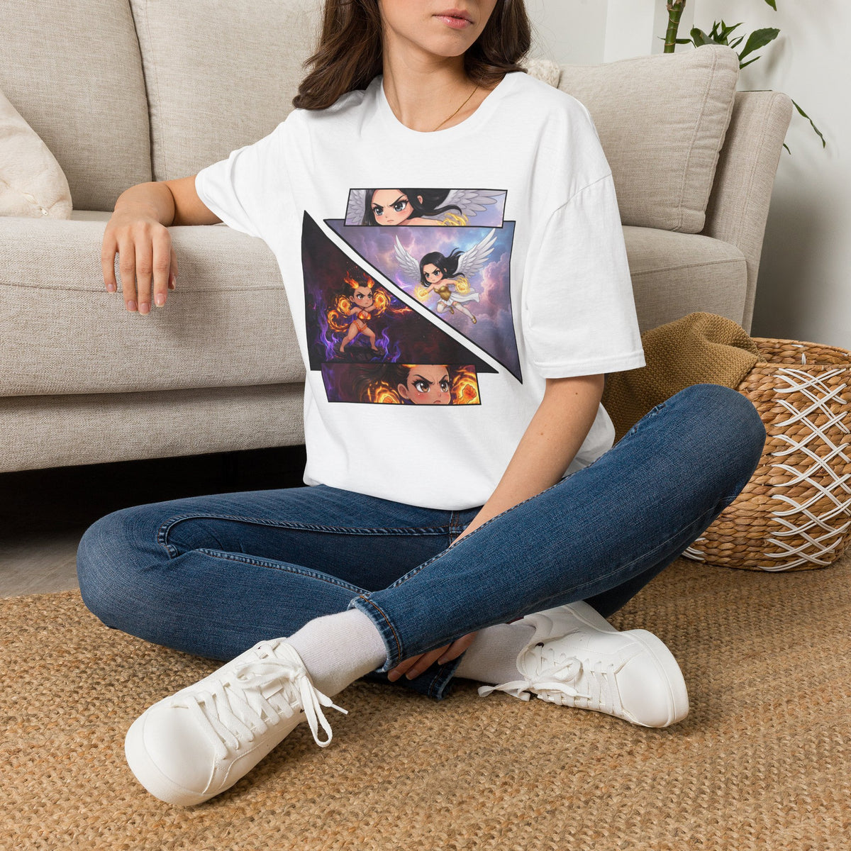 Duality - Battle of Good vs Evil T-Shirt - Baddy Armor Designs