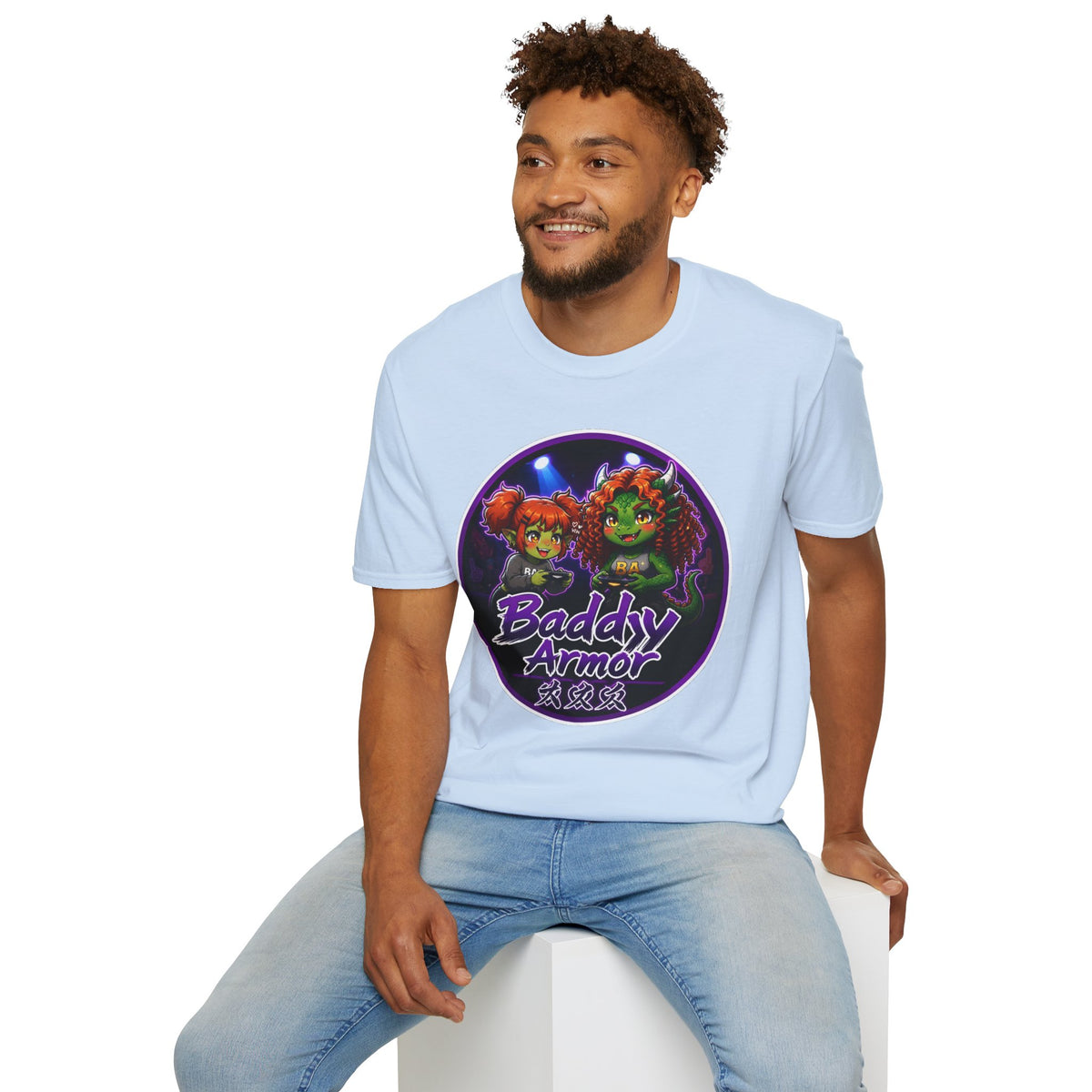 Big Suck Arena Gamer Girls - Round Logo T-Shirt - Baddy Armor Designs