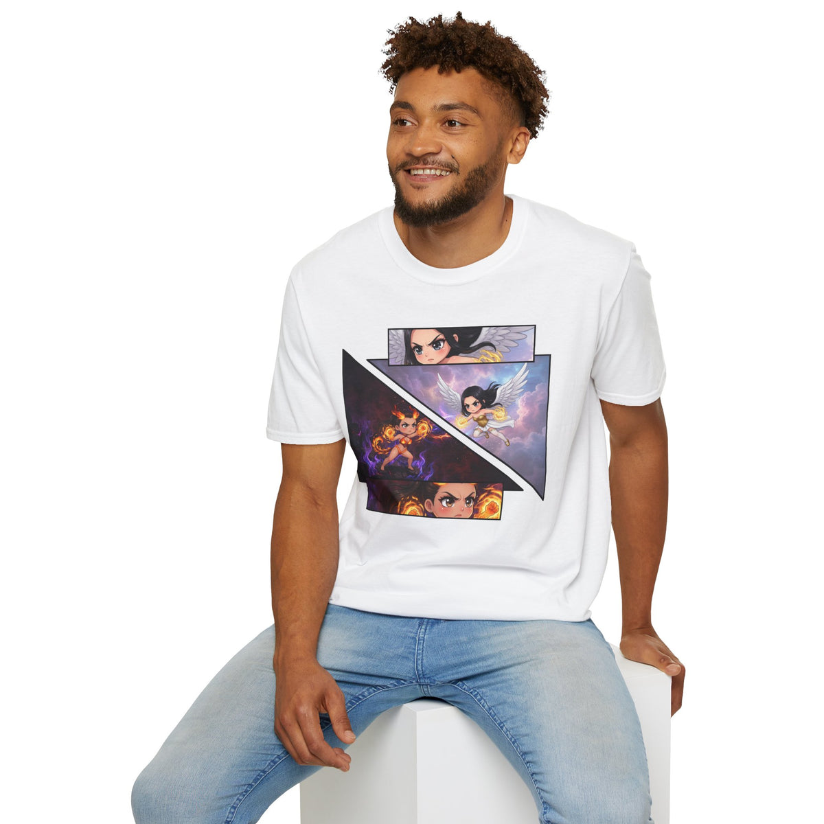 Duality - Battle of Good vs Evil T-Shirt - Baddy Armor Designs