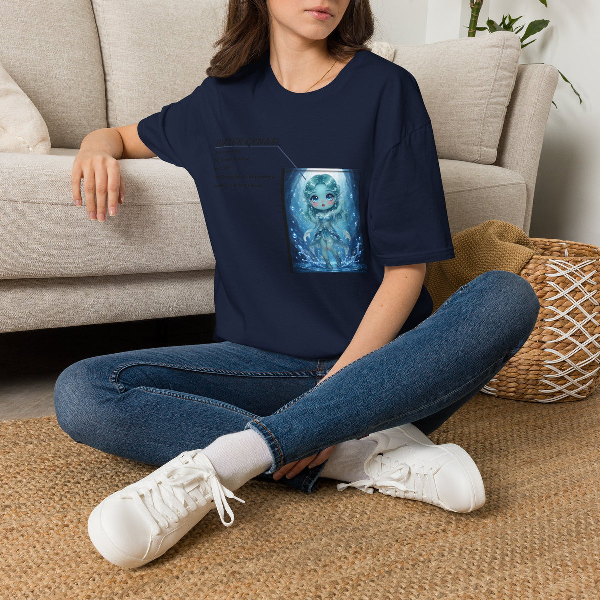 Water Genasi Anime T-Shirt | Baddy Armor