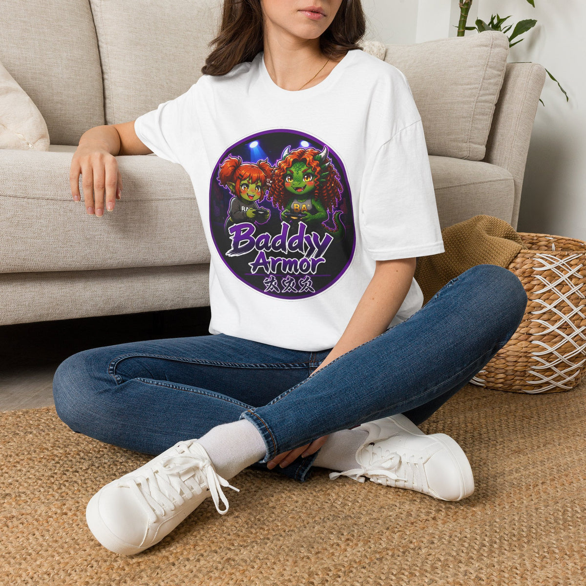 Big Suck Arena Gamer Girls - Round Logo T-Shirt - Baddy Armor Designs