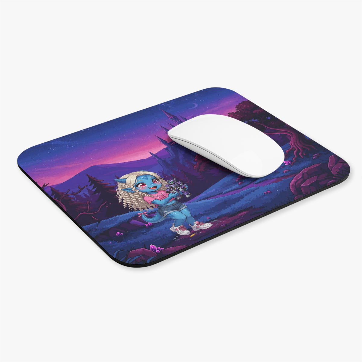 Fantasy Castle Gaming Mouse Pad | Cute Chibi Desk Mat | Baddy Armor