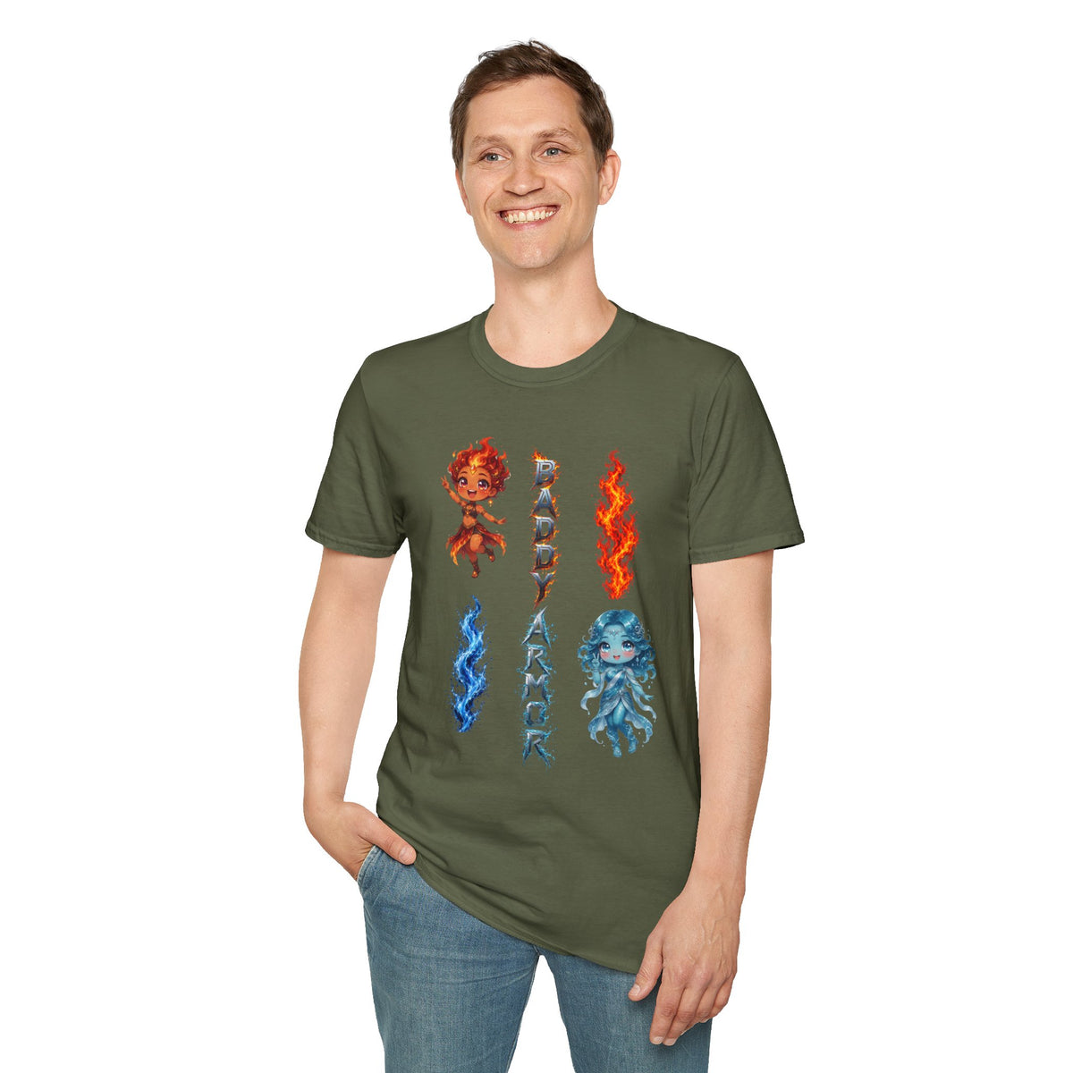 Fire & Water Elemental Anime T-Shirt | Baddy Armor