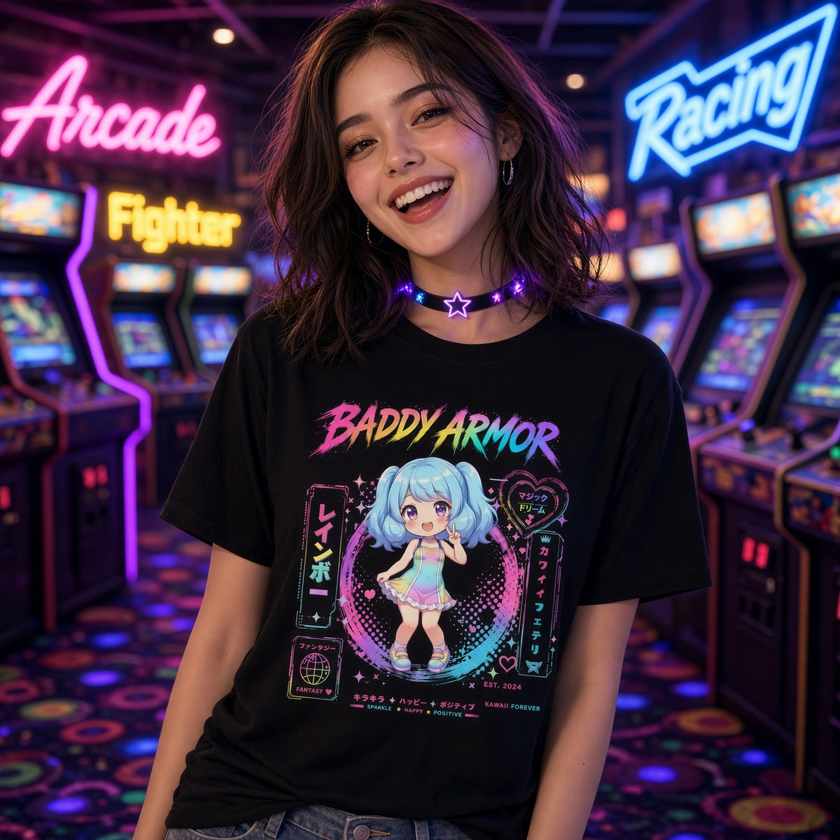 Kawaii Chibi Anime Girl T-Shirt | Pastel Aesthetic Graphic Tee | Baddy Armor