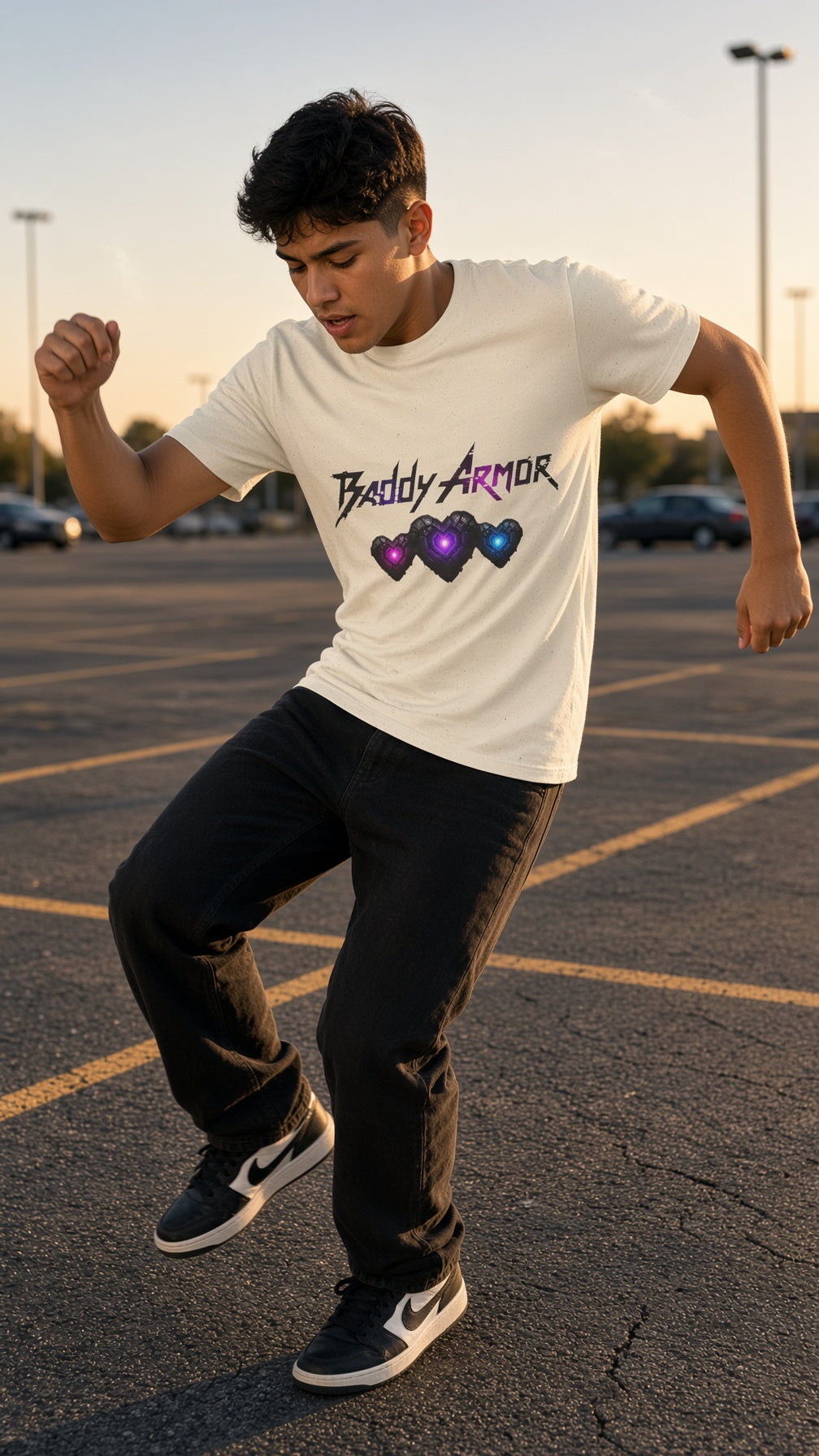 Baddy Armor Graphic T-Shirt | Cute Heart Shield Cotton Tee